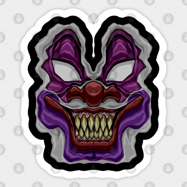 crazy clown face Sticker by JiraDesign